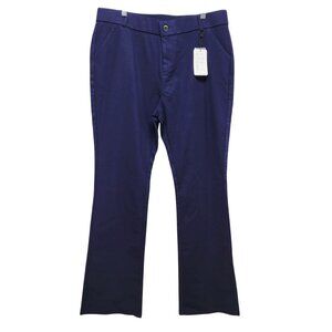 WOMENS Navy Straight-Leg DRESS Pants Size 16x32 Button Closure & Pockets